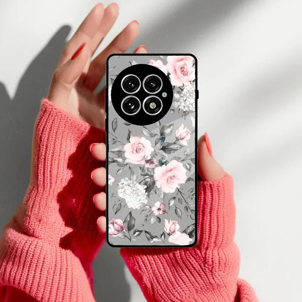 Retro Floral Glossy Glass Case Cover V2 For Oneplus - ShopOnCliQ