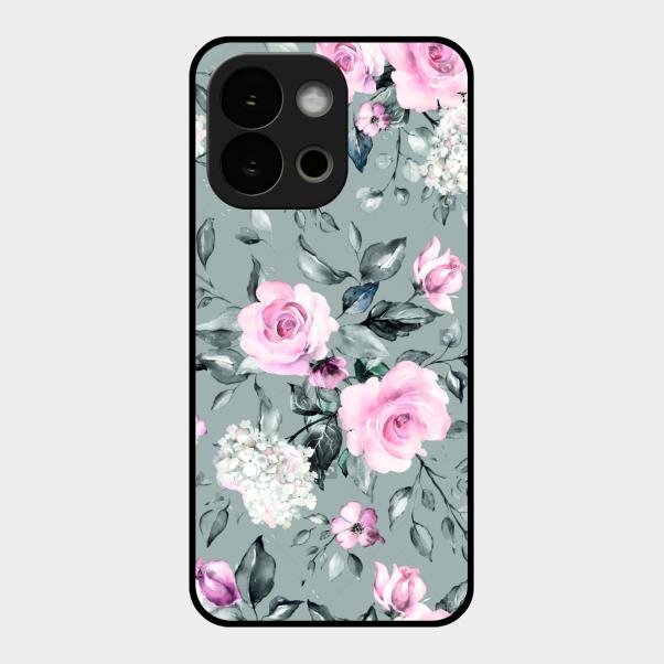 Retro Floral Glossy Metal Case Cover V2 For Oneplus 13S 5G