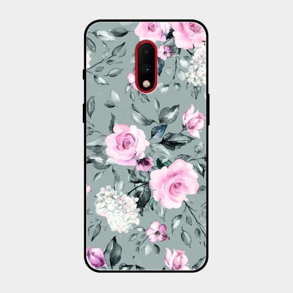Retro Floral Glossy Metal Case Cover V2 For Oneplus 7