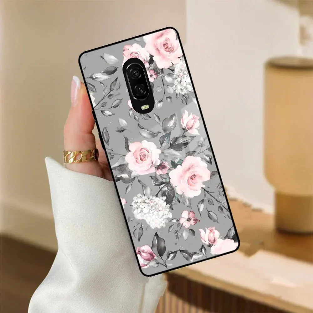 Retro Floral Glossy Glass Case Cover V2 For Oneplus - ShopOnCliQ