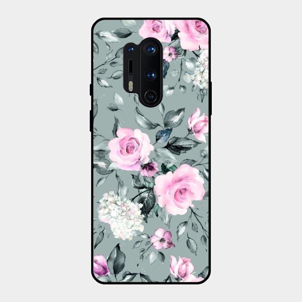 Retro Floral Glossy Metal Case Cover V2 For Oneplus 8 Pro