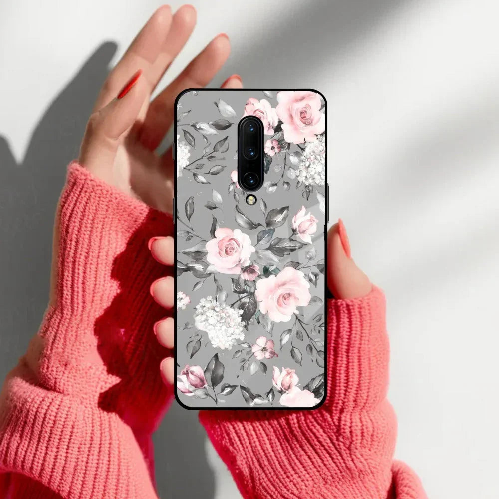 Retro Floral Glossy Glass Case Cover V2 For Oneplus - ShopOnCliQ