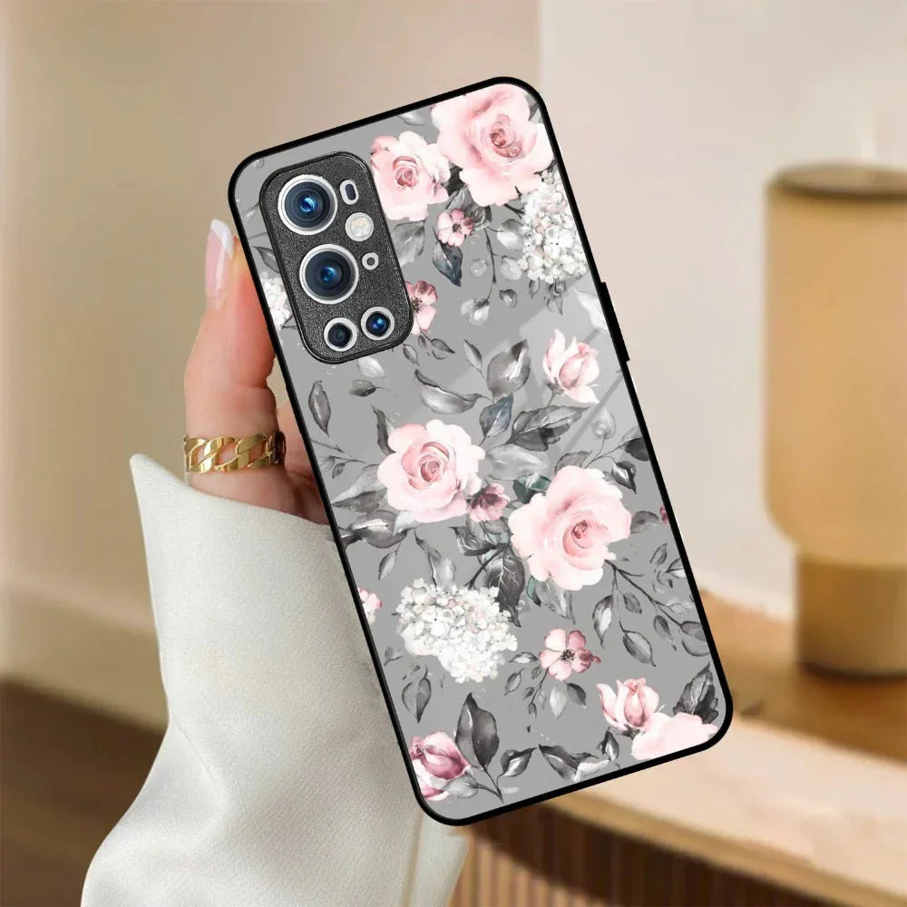 Retro Floral Glossy Glass Case Cover V2 For Oneplus - ShopOnCliQ