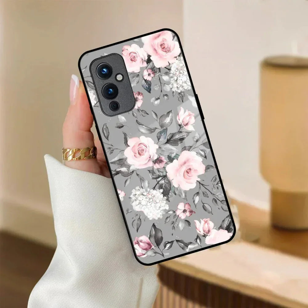 Retro Floral Glossy Glass Case Cover V2 For Oneplus - ShopOnCliQ