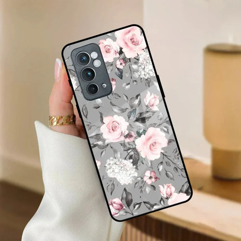Retro Floral Glossy Glass Case Cover V2 For Oneplus - ShopOnCliQ