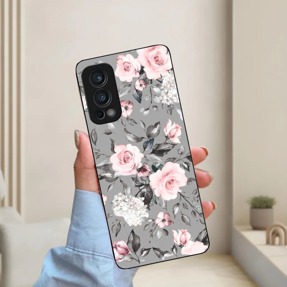 Retro Floral Glossy Metal Case Cover V2 For OnePlus