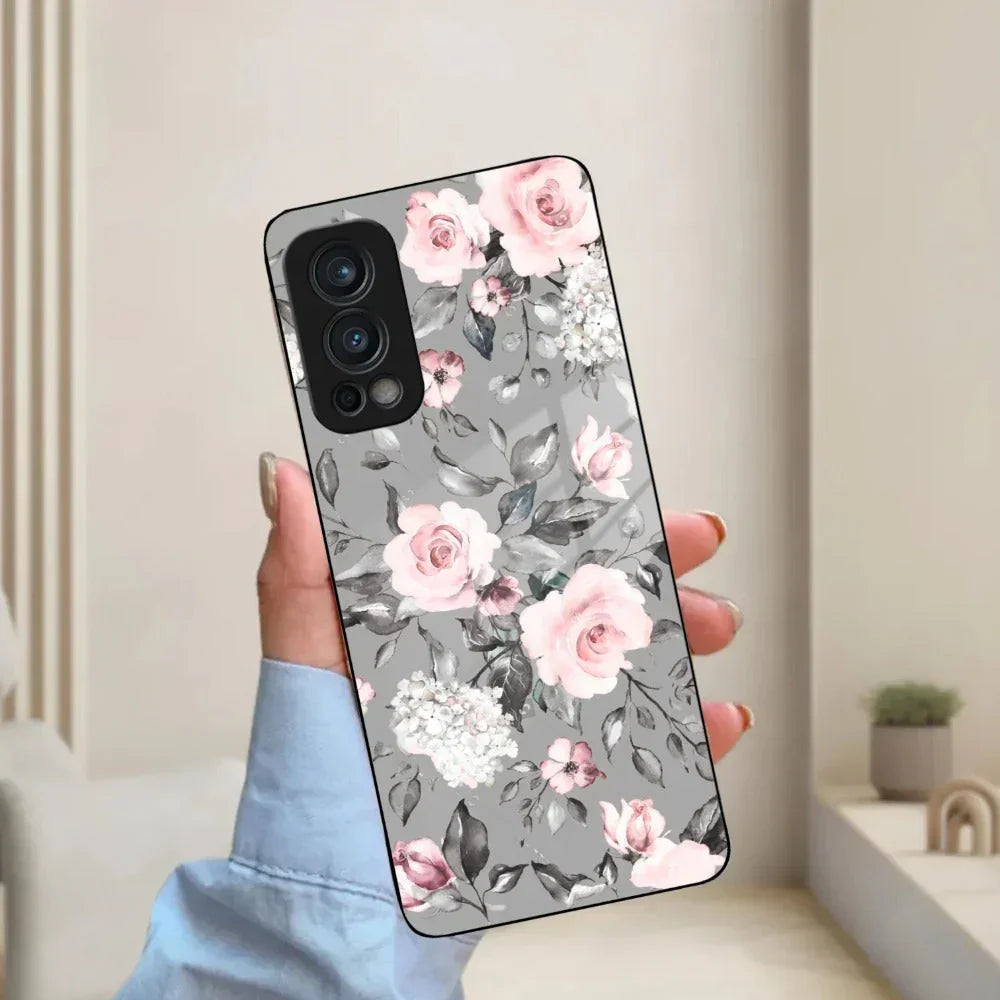 Retro Floral Glossy Glass Case Cover V2 For Oneplus - ShopOnCliQ