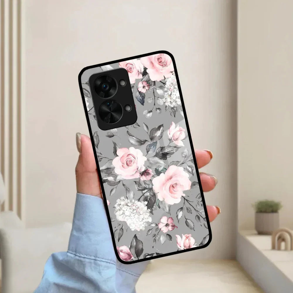 Retro Floral Glossy Glass Case Cover V2 For Oneplus - ShopOnCliQ