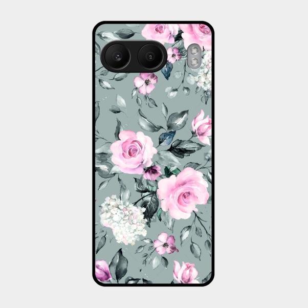 Retro Floral Glossy Metal Case Cover V2 For Oneplus Nord 4 5G
