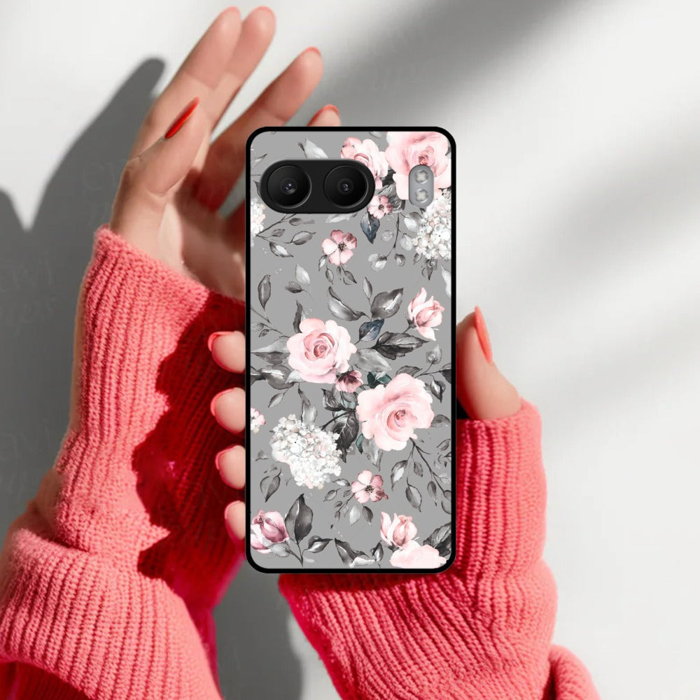 Retro Floral Glossy Metal Case Cover V2 For OnePlus