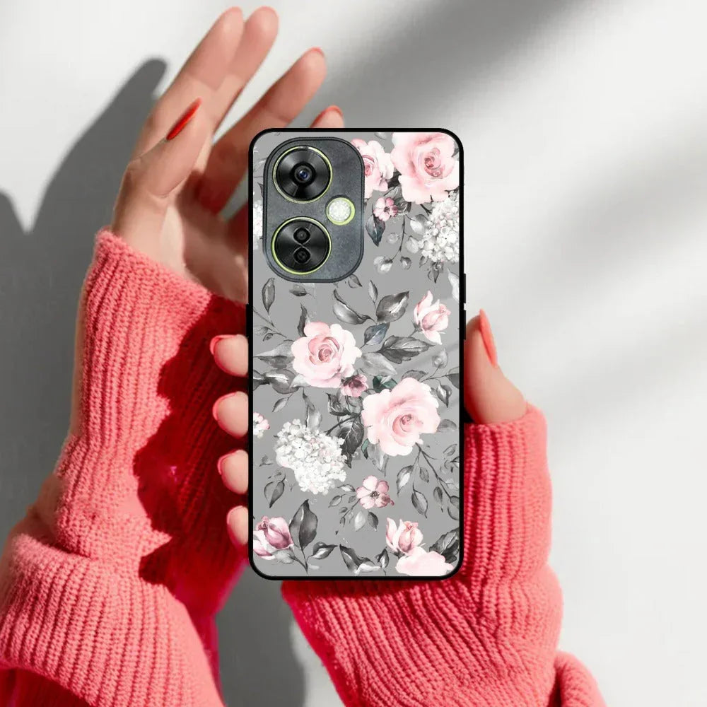 Retro Floral Glossy Glass Case Cover V2 For Oneplus - ShopOnCliQ