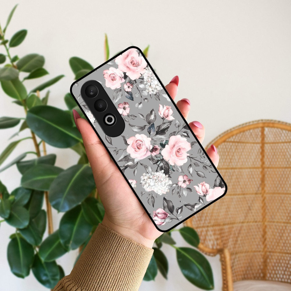 Retro Floral Glossy Metal Case Cover V2 For OnePlus
