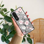 Retro Floral Glossy Glass Case Cover V2 For Oneplus - ShopOnCliQ