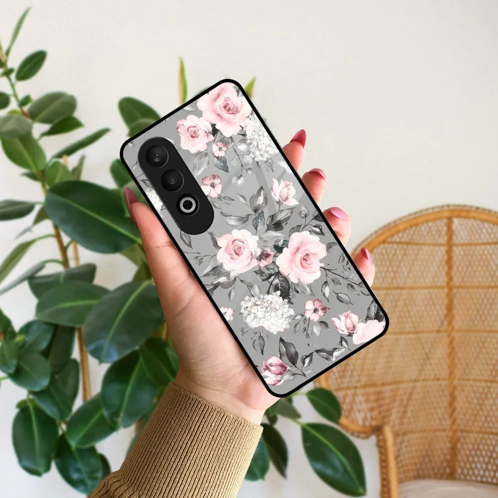 Retro Floral Glossy Glass Case Cover V2 For Oneplus - ShopOnCliQ