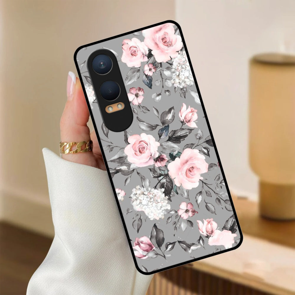 Retro Floral Glossy Metal Case Cover V2 For OnePlus