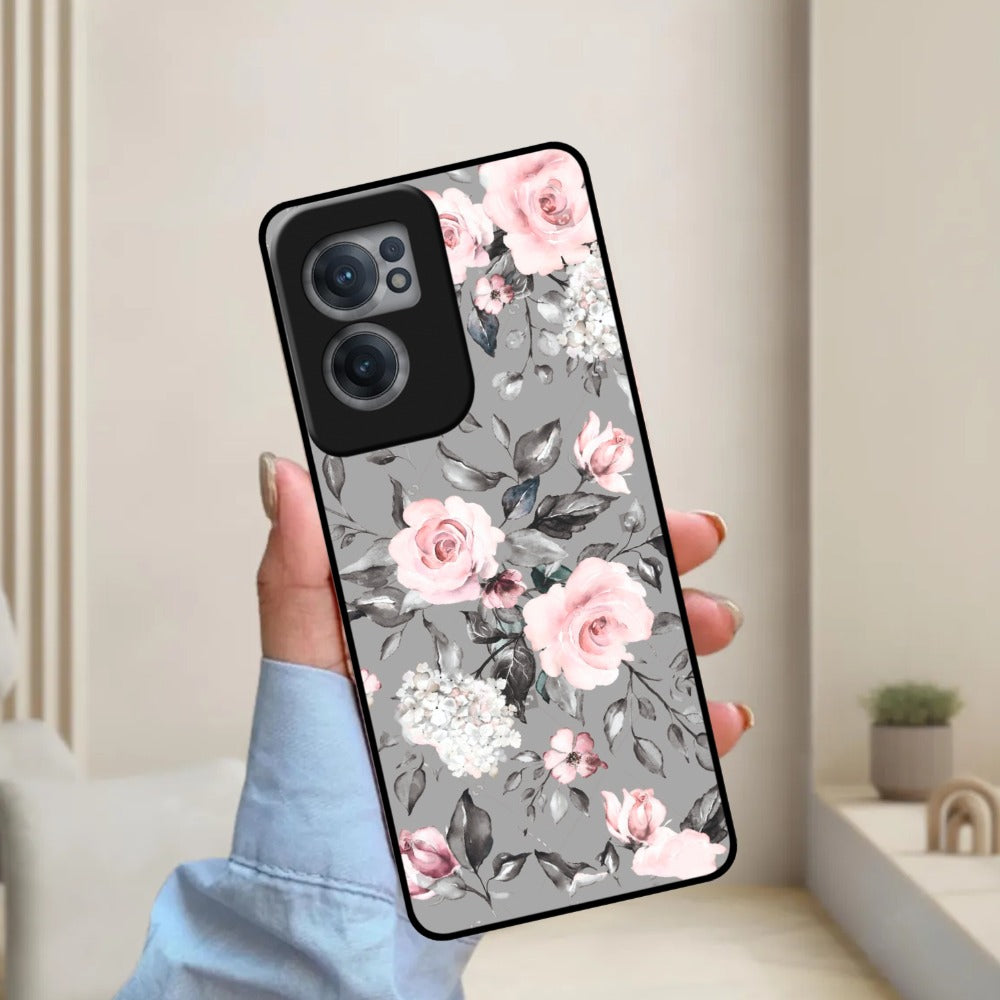 Retro Floral Glossy Metal Case Cover V2 For OnePlus