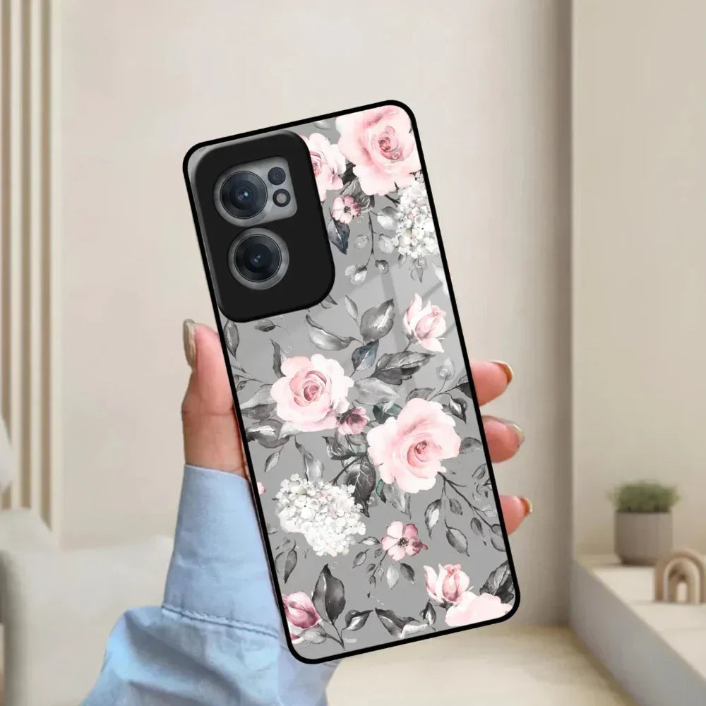 Retro Floral Glossy Glass Case Cover V2 For Oneplus - ShopOnCliQ