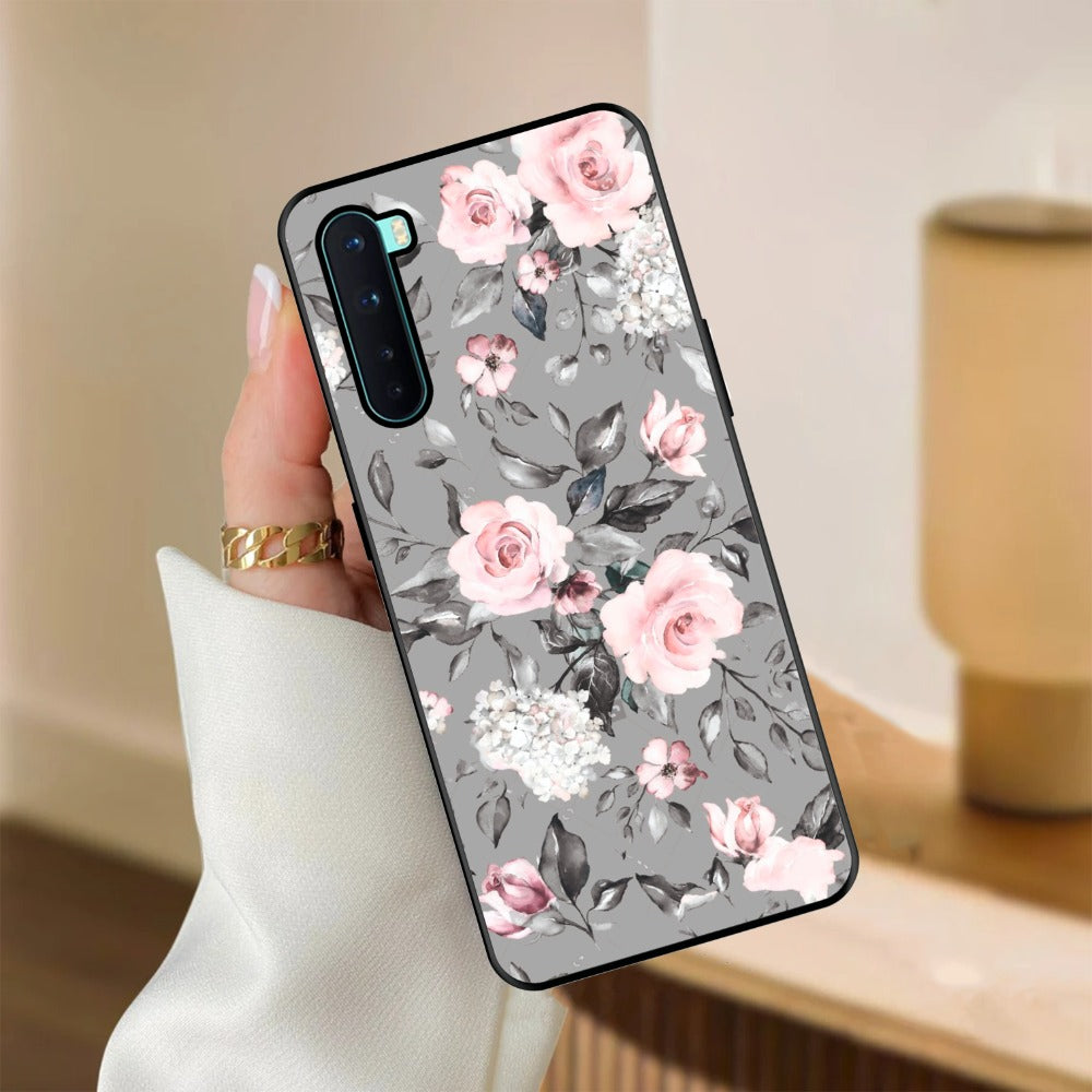 Retro Floral Glossy Metal Case Cover V2 For OnePlus