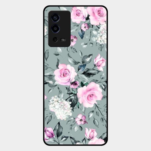 Retro Floral Glossy Metal Case Cover V2 For Oppo A55