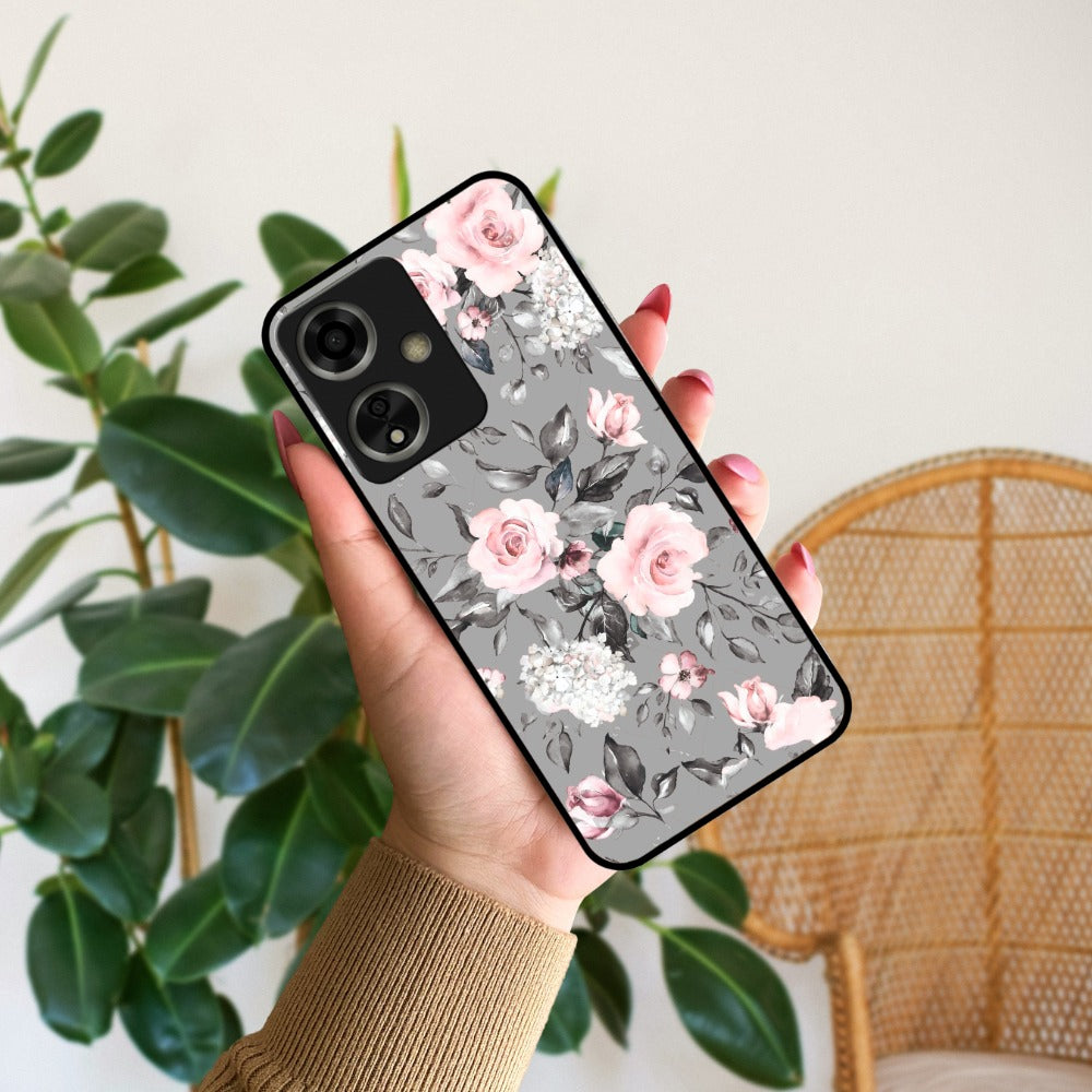 Retro Floral Glossy Metal Case Cover V2 For Oppo