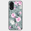 Retro Floral Glossy Metal Case Cover V2 For Oppo A78 5G