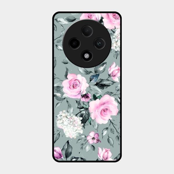 Retro Floral Glossy Metal Case Cover V2 For Oppo F27 Pro Plus 5G