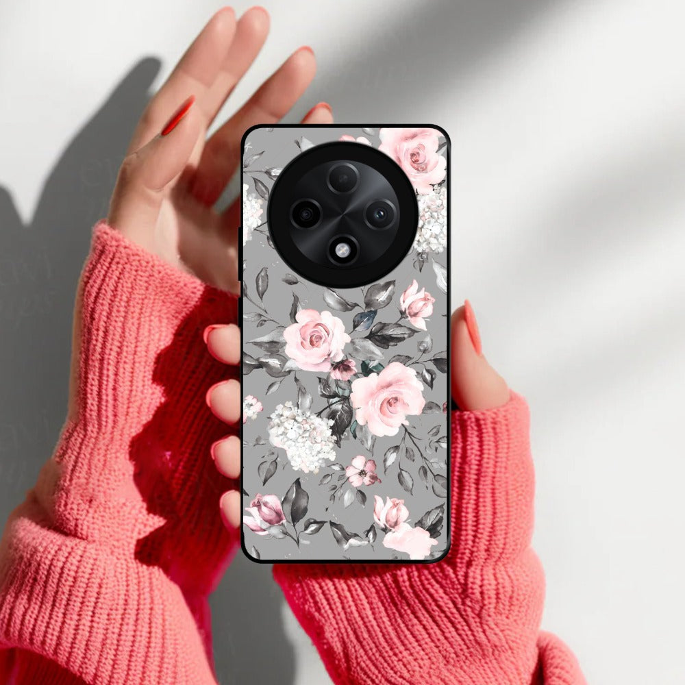 Retro Floral Glossy Metal Case Cover V2 For Oppo