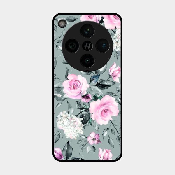Retro Floral Glossy Metal Case Cover V2 For Oppo Find X8 Pro 5G