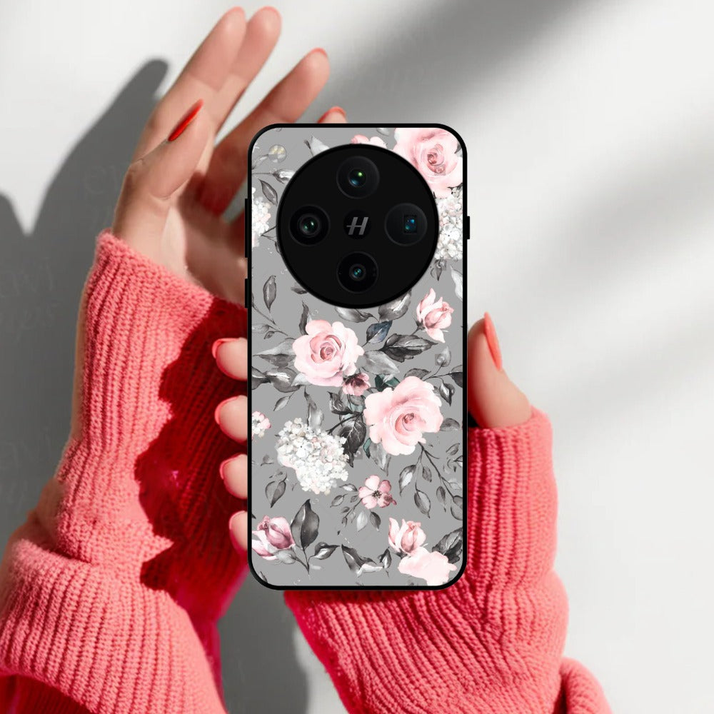 Retro Floral Glossy Metal Case Cover V2 For Oppo