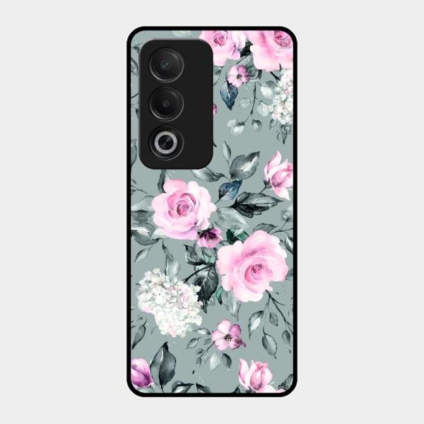 Retro Floral Glossy Metal Case Cover V2 For Oppo K12X 5G