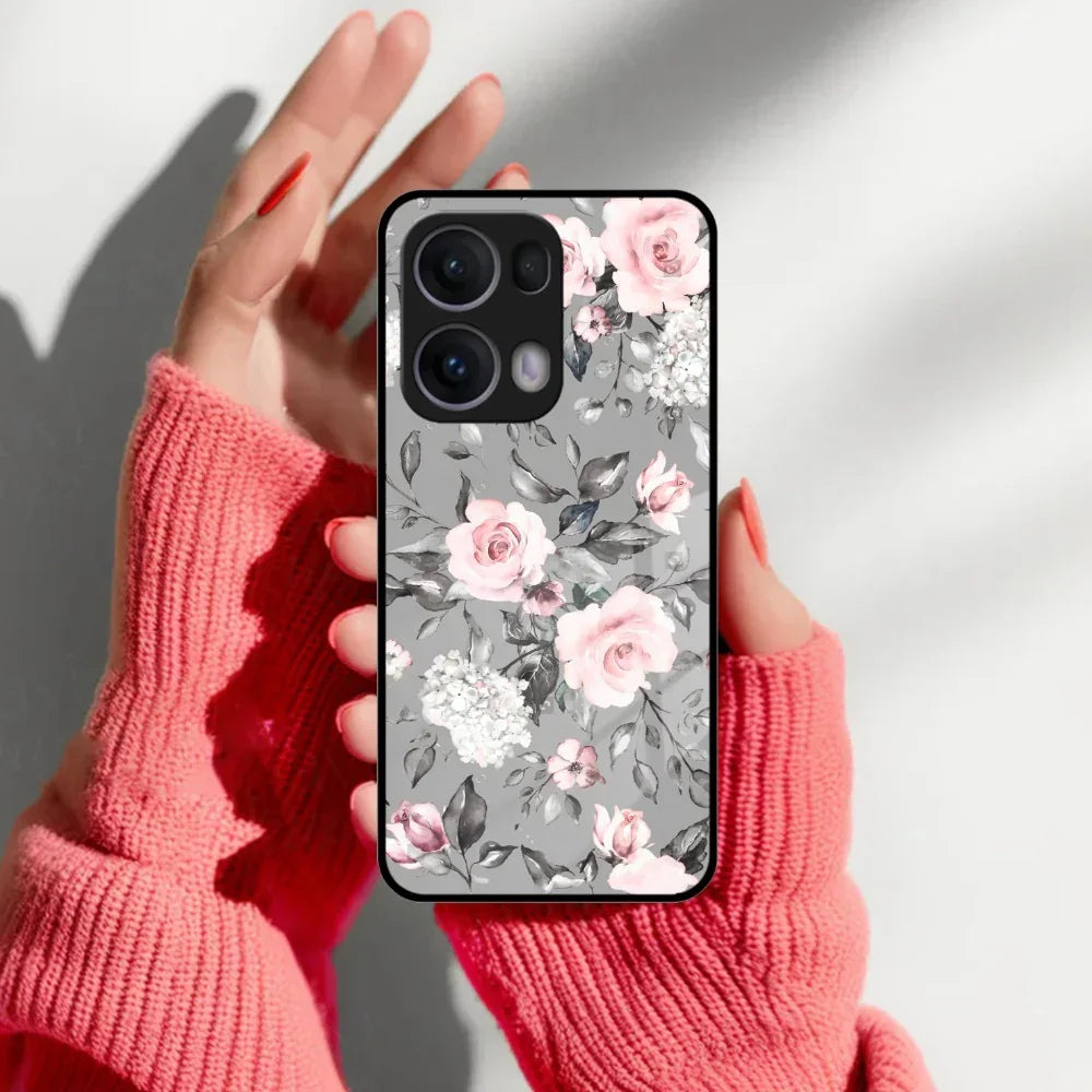 Retro Floral Glossy Glass Case Cover V2 For Oppo - ShopOnCliQ