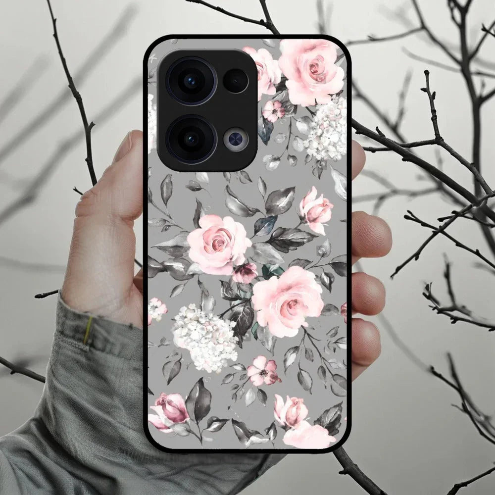 Retro Floral Glossy Metal Case Cover V2 For Oppo - ShopOnCliQ