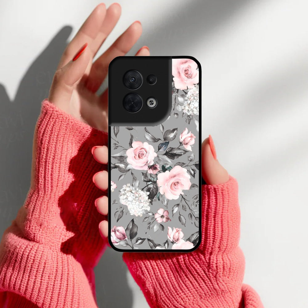 Retro Floral Glossy Metal Case Cover V2 For Oppo