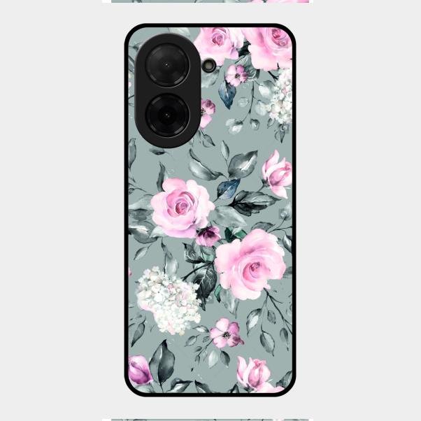 Retro Floral Glossy Metal Case Cover V2 For Poco C71