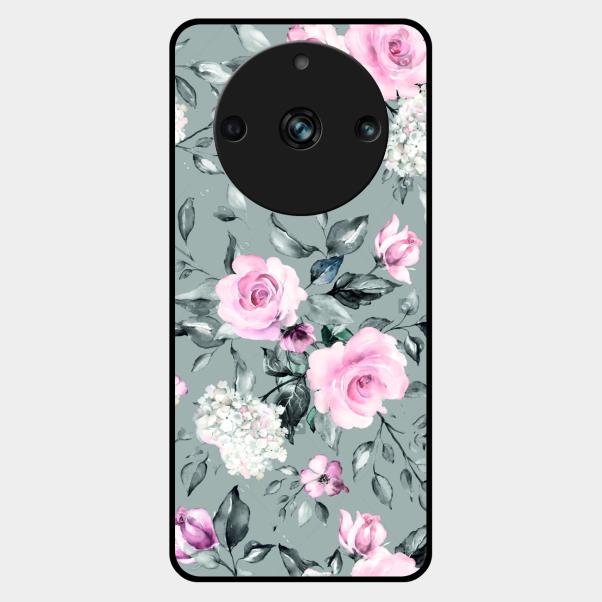 Retro Floral Glossy Metal Case Cover V2 For Realme 11 Pro 5G