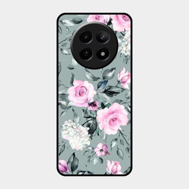 Retro Floral Glossy Metal Case Cover V2 For Realme 12X 5G