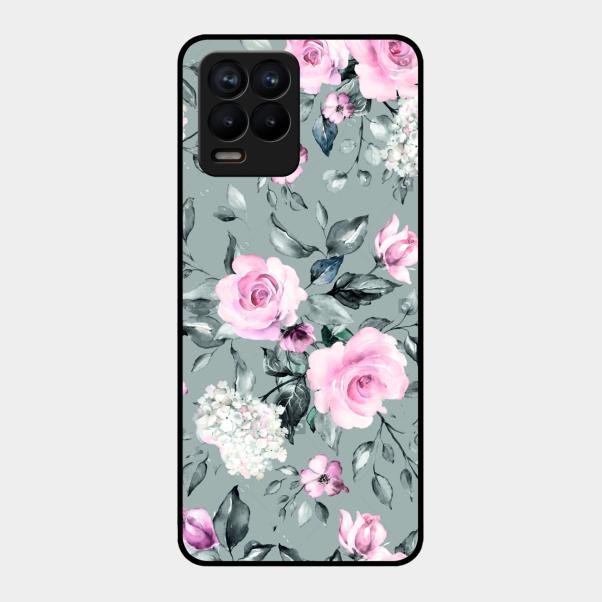 Retro Floral Glossy Metal Case Cover V2 For Realme 8 Pro