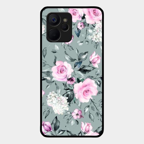 Retro Floral Glossy Metal Case Cover V2 For Realme 9I 5G