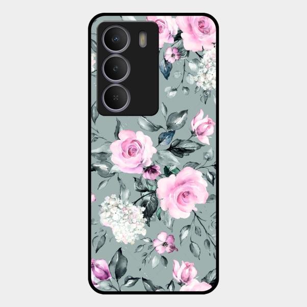 Retro Floral Glossy Metal Case Cover V2 For Realme P3 Lite 5G