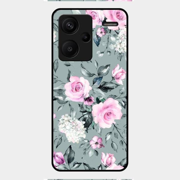 Retro Floral Glossy Metal Case Cover V2 For Redmi Note 13 Pro Plus 5G