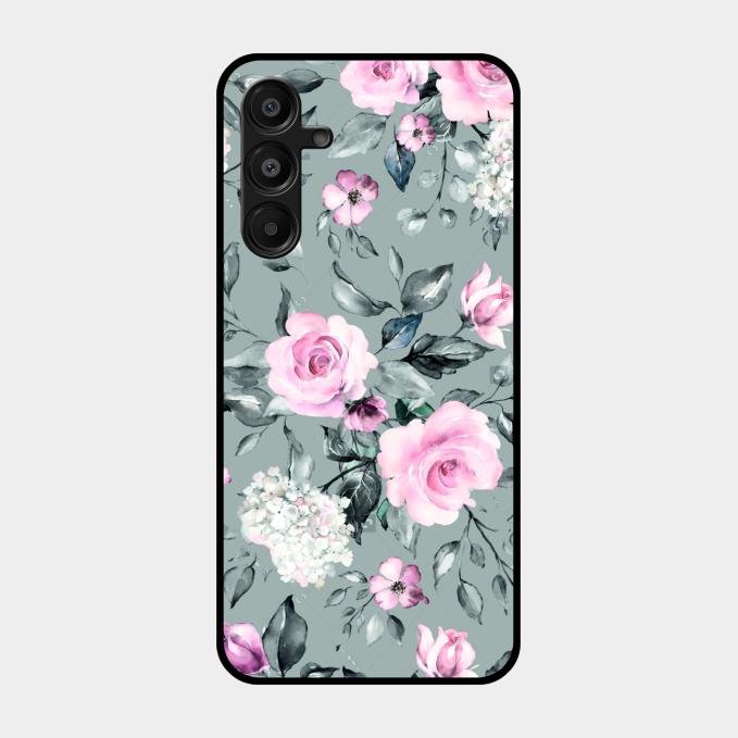 Retro Floral Glossy Metal Case Cover V2 For Samsung Galaxy A16 5G