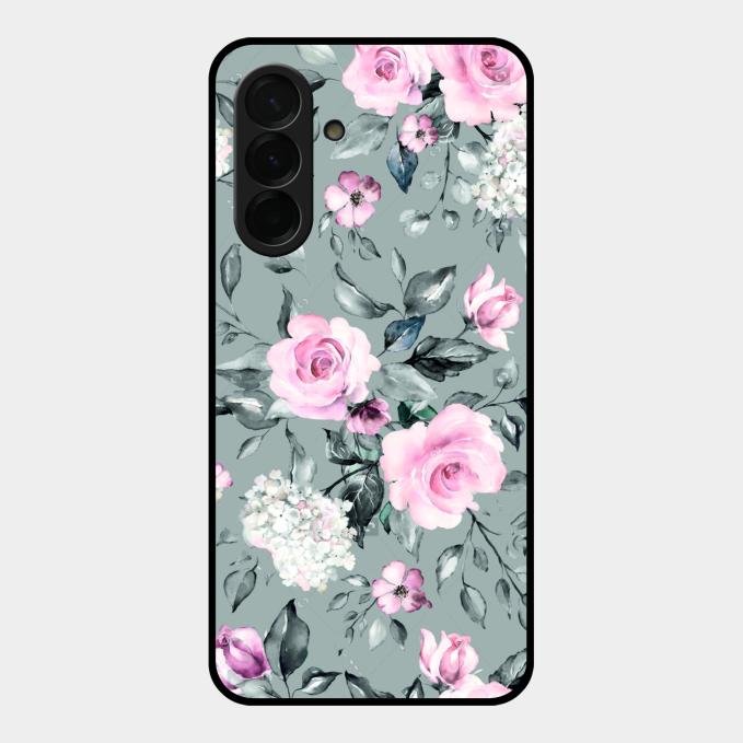 Retro Floral Glossy Metal Case Cover V2 For Samsung Galaxy A36 5G