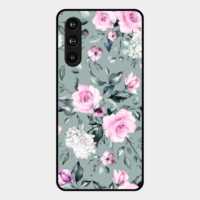 Retro Floral Glossy Metal Case Cover V2 For Samsung Galaxy F54 5G