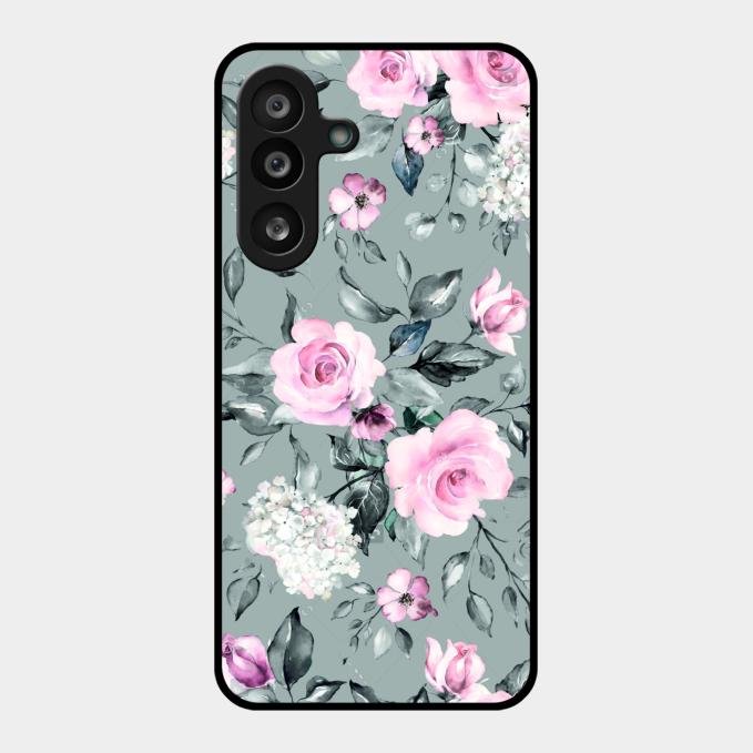Retro Floral Glossy Metal Case Cover V2 For Samsung Galaxy F56 5G