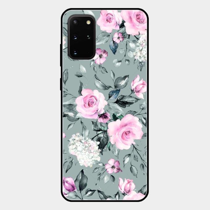 Retro Floral Glossy Metal Case Cover V2 For Samsung Galaxy S20 Plus