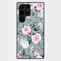 Retro Floral Glossy Metal Case Cover V2 For Samsung Galaxy S24 Ultra 5G
