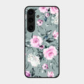 Retro Floral Glossy Metal Case Cover V2 For Samsung Galaxy S25 5G