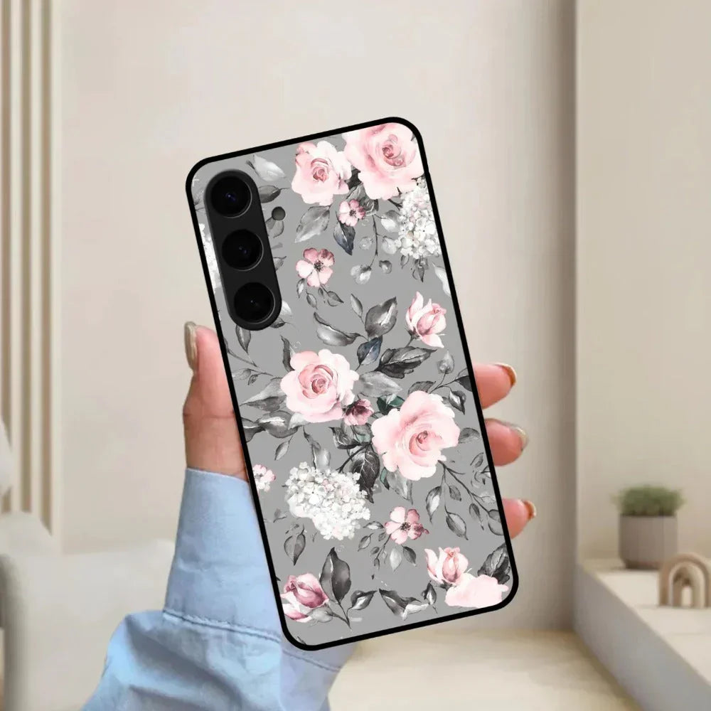 Retro Floral Glossy Metal Case Cover V2 For Samsung - ShopOnCliQ