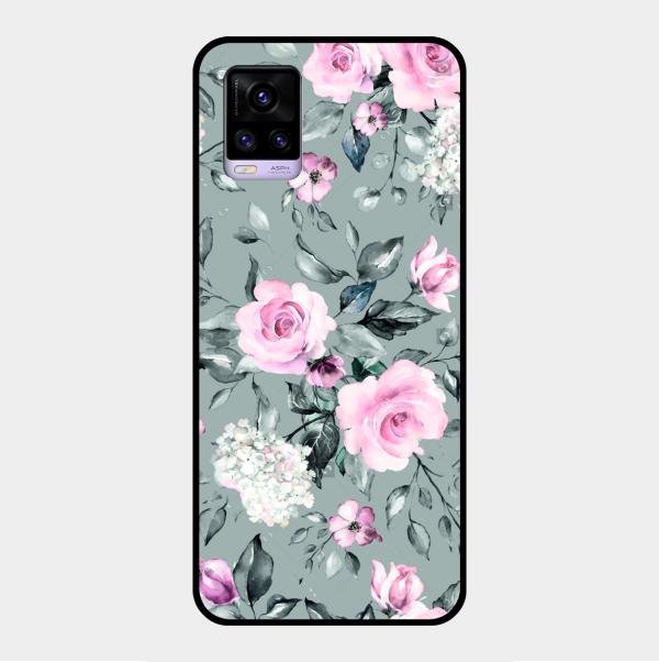 Retro Floral Glossy Metal Case Cover V2 For Vivo V20