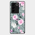 Retro Floral Glossy Metal Case Cover V2 For Vivo V27 Pro 5G